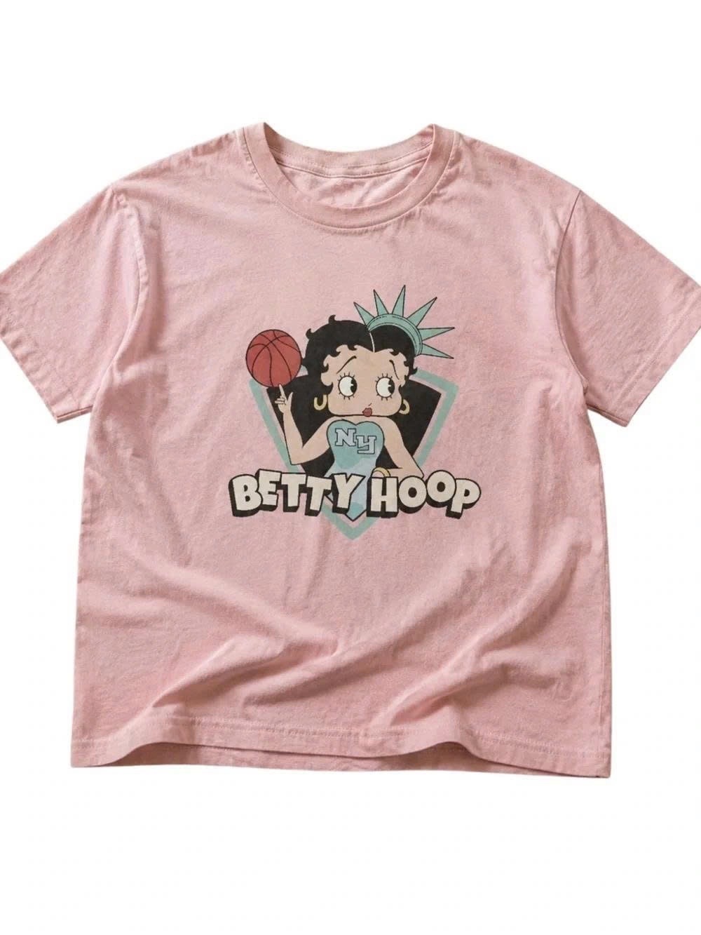 Gildan Pink Betty Hoop Short Sleeve Tee